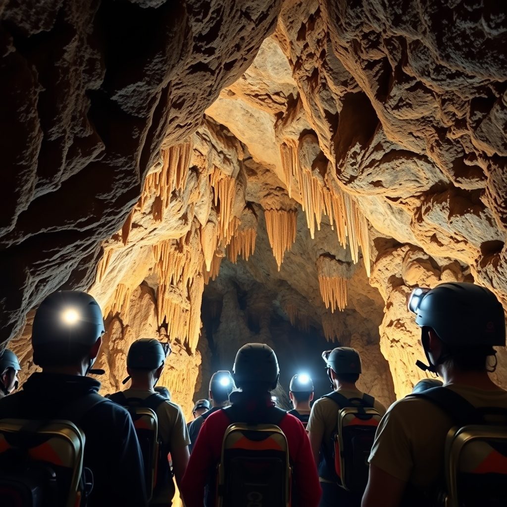 Guided cave tour in Japan
