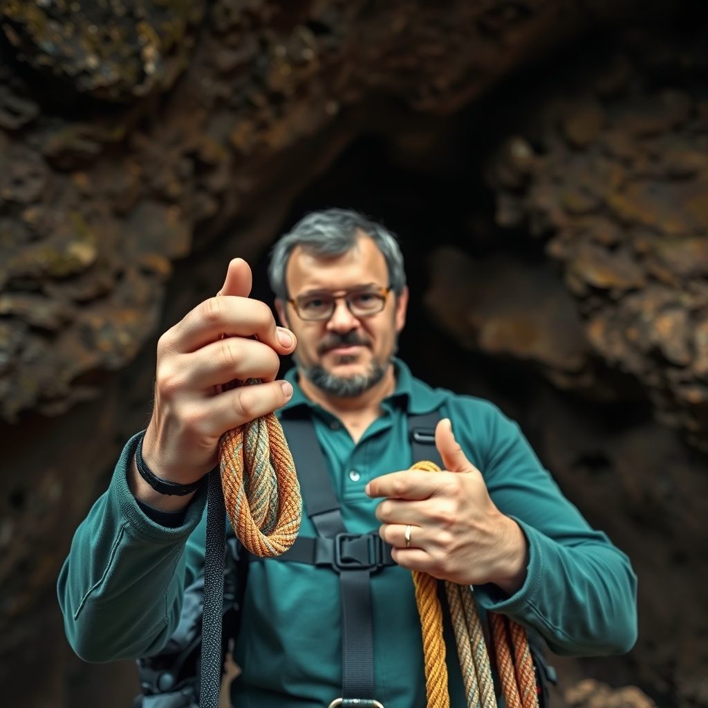 Caving equipment ready for use