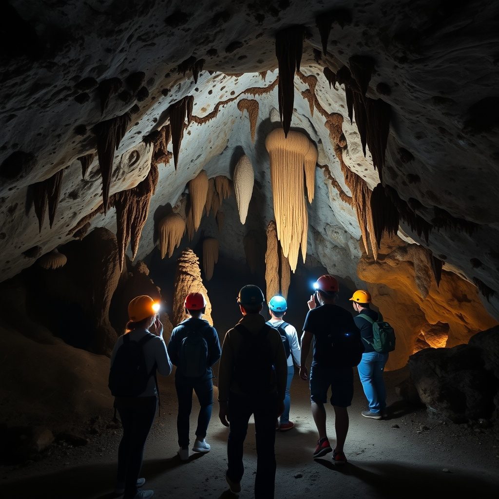 Guided cave tour experience